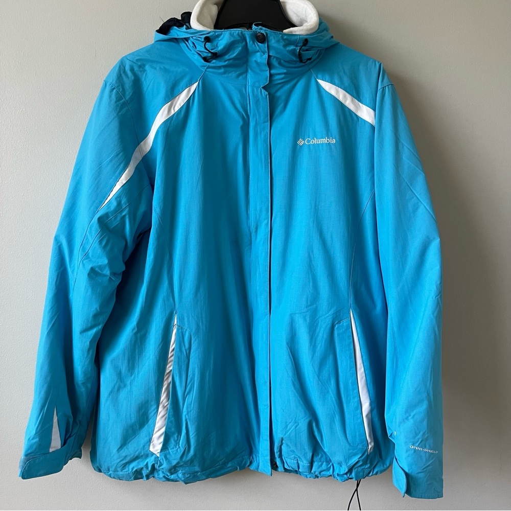 Columbia Omni-Shield Turquoise Outdoor Jacket System 2-1 Jacket 1XL